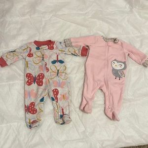 Set of 2 Carter’s Fleece Zipper Pajamas